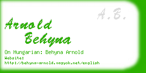 arnold behyna business card